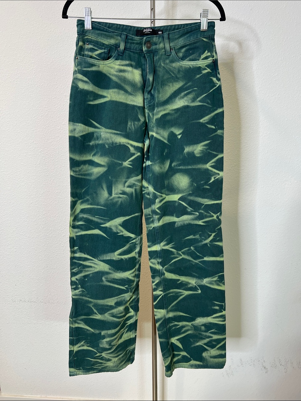 Jaded London  Green Tie-Dye Straight Boyfriend Jeans